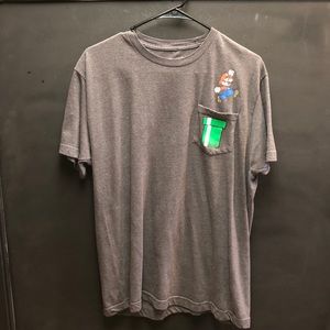 Super Mario pocket gray T-shirt size L